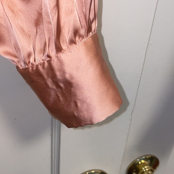 Better Be Medium Peach Satin Crop Top Long Sleeve - Picture 8 of 13